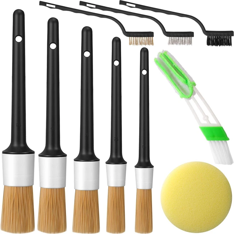 

11PCS Auto Car Detailing Brush Set Car Interior Cleaning Kit for Washing Wheel Dashboard Air Vent Trim Detailing Tool