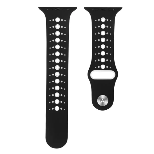 Black white Ремешок для apple watch band 4 5 44 мм 40 мм correa iwatch band 3 2 42 мм 38 мм спортивный силиконовый браслет ремень аксессуары для apple watch - Цвет ремешка: Black white