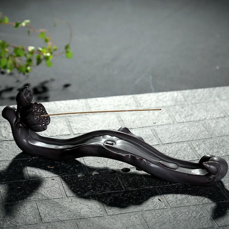 Керамическая курильница дзен античный Лотос подставка для ароматических