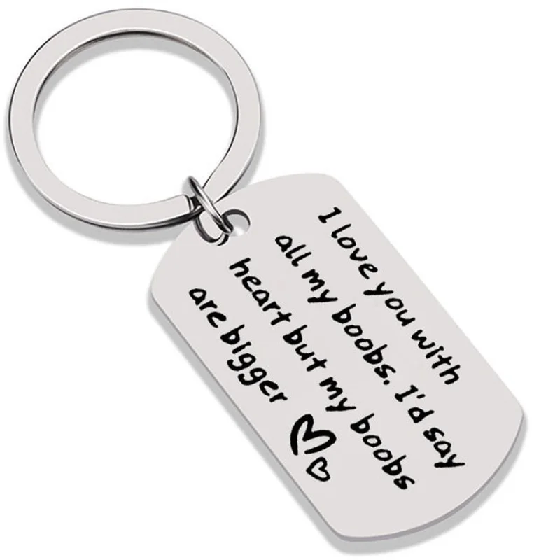 

Funny Keychain I Love You With All My Dog Tag Gift For Best Friends For Boyfriend Girlfriend