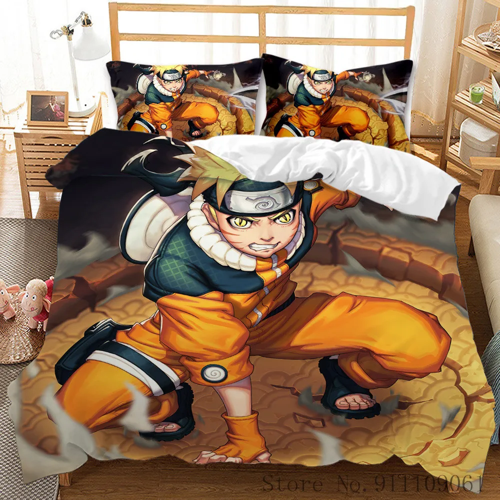 Комплект постельного белья и наволочки с 3D-принтом из мультфильма аниме