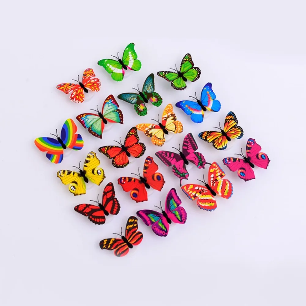 1/5/10pcs Color Light Butterfly Wall Stickers Easy installation Night Home Living Kid Room Fridage Bedroom Decoration | Лампы и