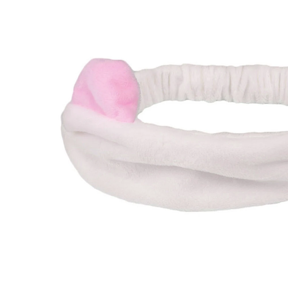 Милая головная повязка с кошачьими ушками мягкая для ванной стирка макияжа мытья