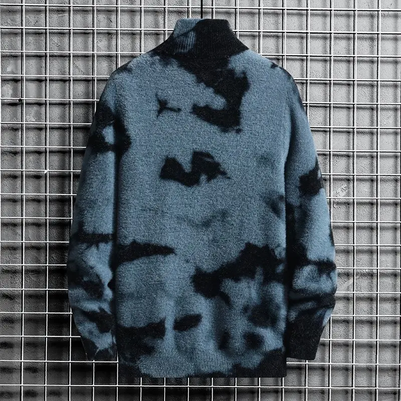 

High-grade mink fleece autumn/winter turtleneck sweater men's thick inner knit sweater trend bottoming shirt can not afford