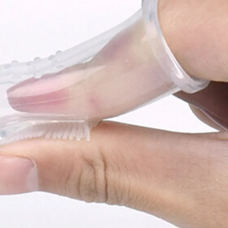 3 шт. детская зубная щетка милый палец с коробкой детские зубы прозрачный