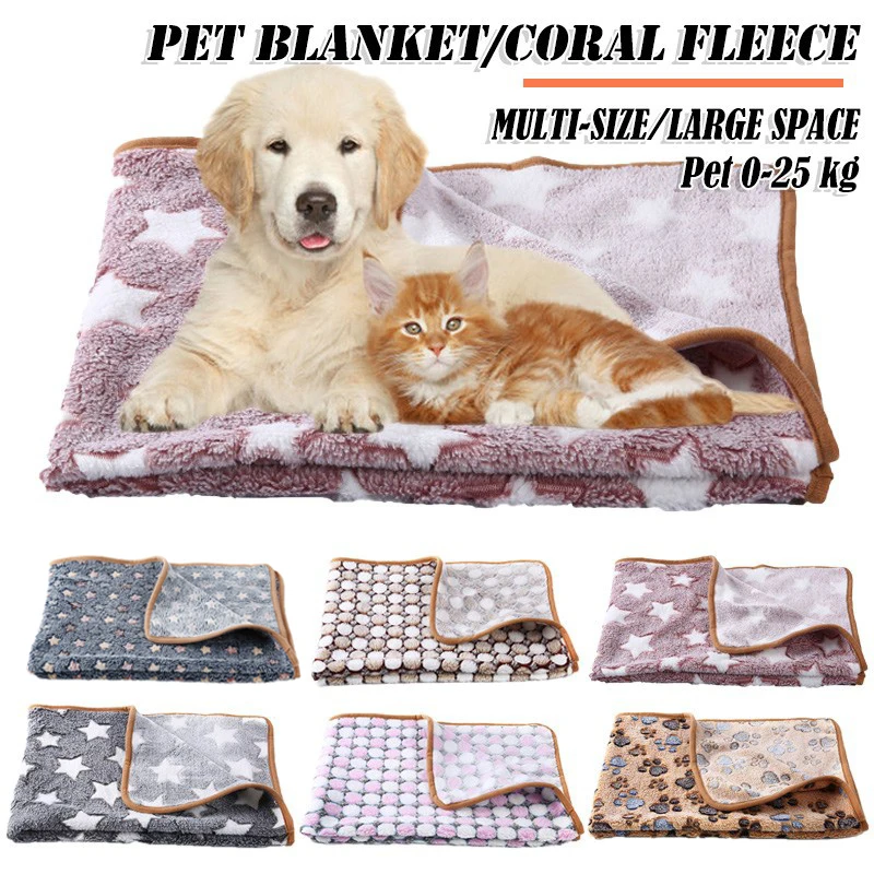 

Pet autumn and winter warm coral fleece blanket pet thickened warm pad pet double-sided pad warm pad