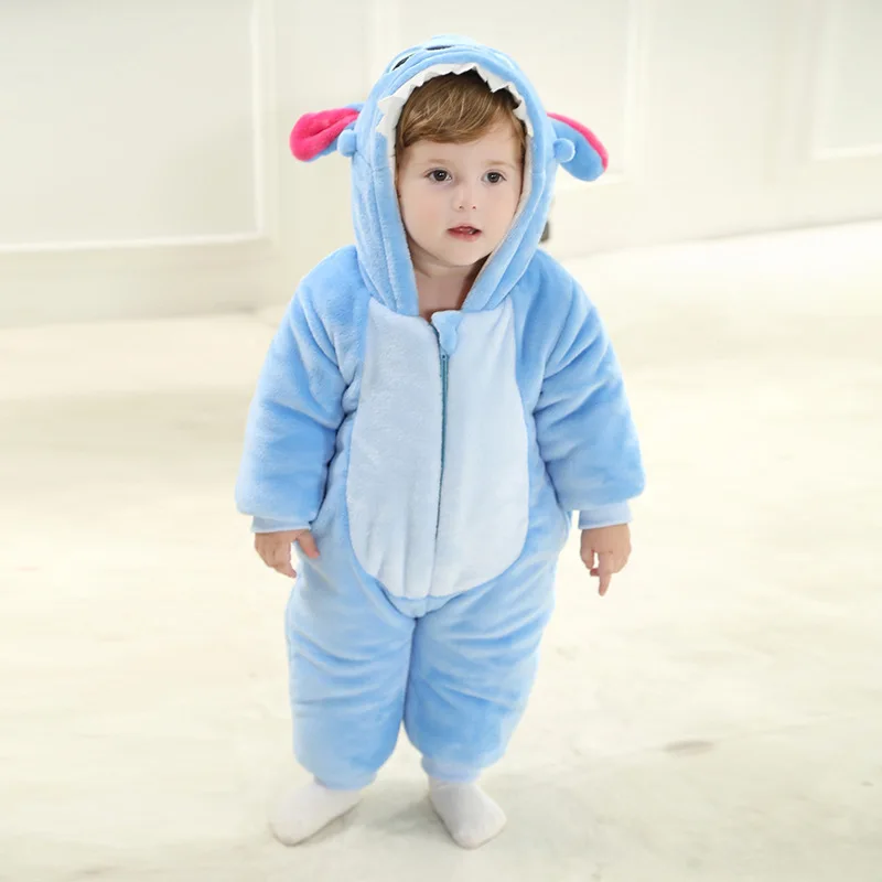 Новорожденный Младенец в виде персонажа Блю ститча Пижамы для девочек и