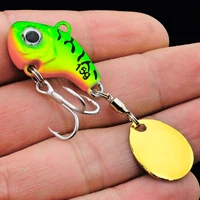 1pcs 5101520g metal vib lure bait with rotating sequin spoon spinner jig fishing lure wobbler fishing tackle with bkb hook