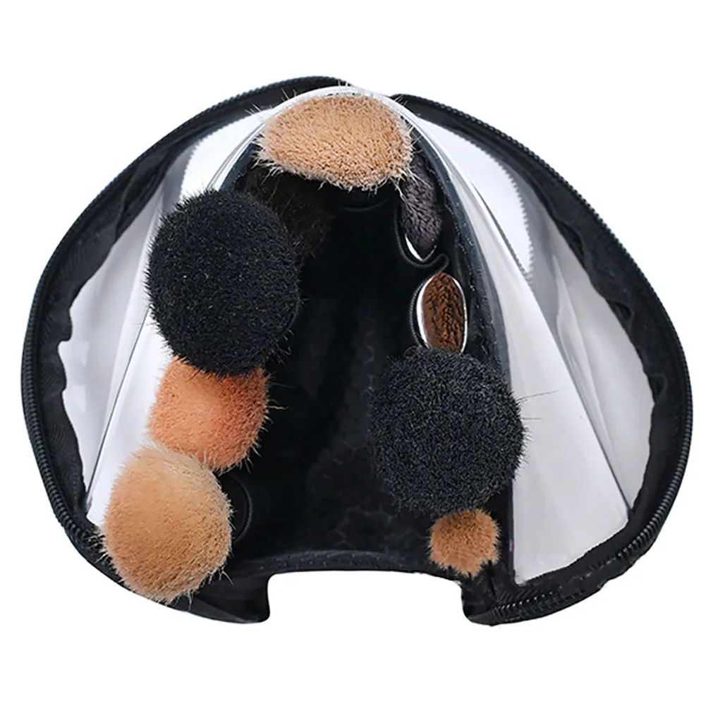 

Makeup Brush Comestics Organizer Pouch Semicircular Transparent Cosmetic Tools Storage Bag Plastic Makeup Tools