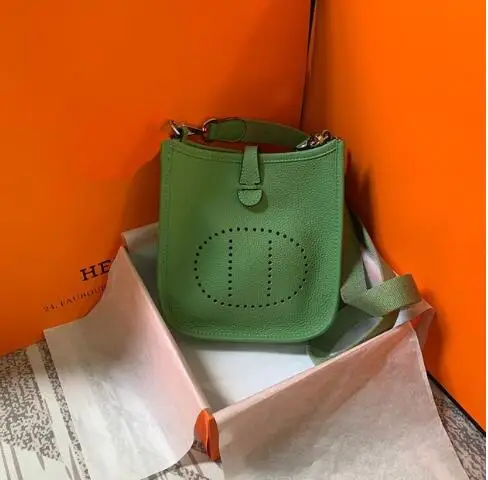 

2021 Leather diagonal bag Eveline large wide shoulder strap leather shoulder bag fashion new H original lychee pattern