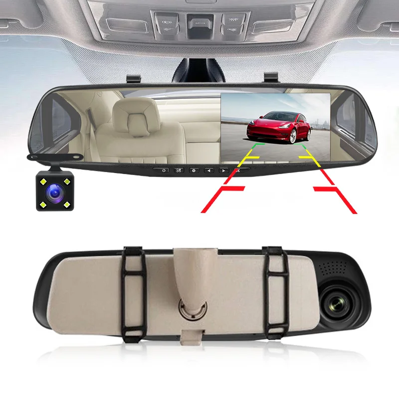 E-ACE Full HD 1080 P Автомобильный видеорегистратор Камера Авто 4.3 дюймов Зеркало заднего вида цифрового видео Регистраторы объектив registrat видеокамера