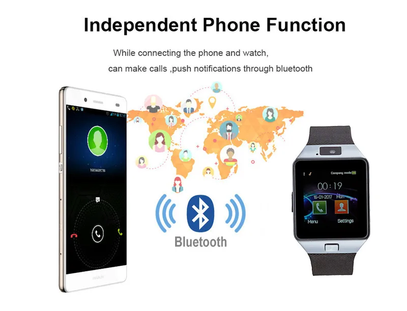 Bluetooth Смарт-часы DZ09 носимые наручные часы-телефон Relogio 2G SIM TF карта для смартфонов Android Smartwatch с камерой