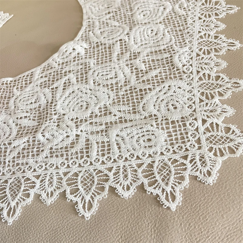 Высококачественный точечный кружевной край большой лацкан ложный воротник шаль