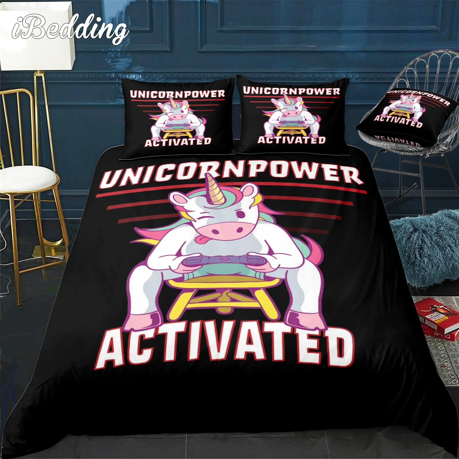 

Unicorn Bedding Set 3D Printed Luxury Comforter Duvet Cover with Pillowcases 2/3pcs Adult Bed Sets Size Twin Full Queen King