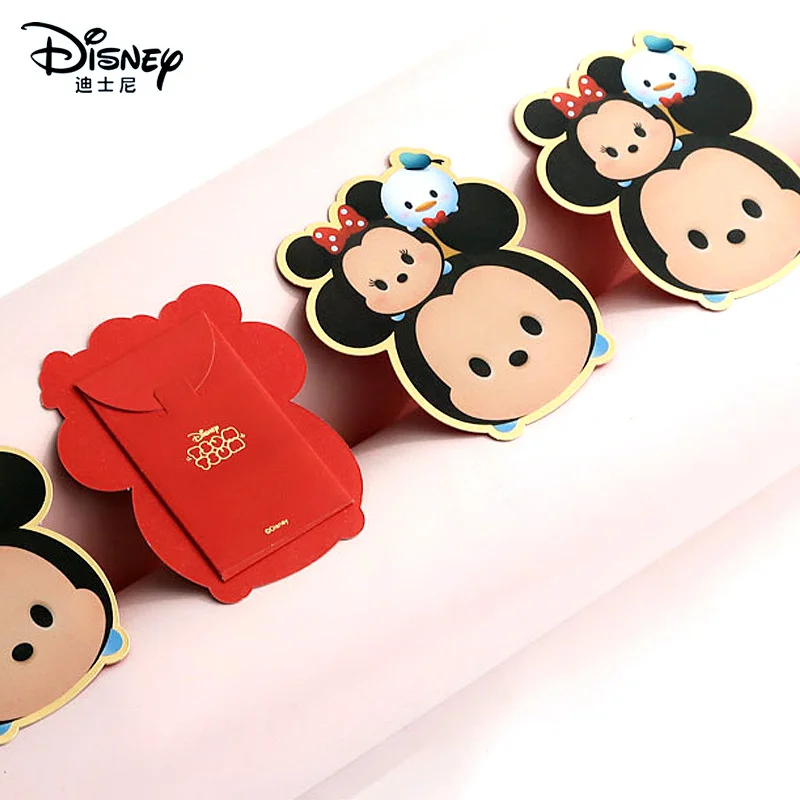 Disney-sobre rojo tridimensional de dibujos animados, Mickey Mouse, Mickey Mouse, idea para sellar el paquete de A&ntilde;o Nuevo-1