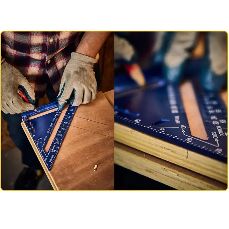 

Angle Ruler 7 inch Aluminum Alloy Triangular Measuring Ruler Woodwork Triangle Angle Protractor