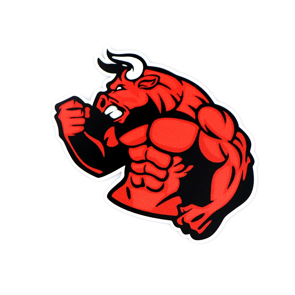 

Cartoon Strong Cow Decals Color Car Stickers Personalized PVC Waterproof Car Stickers for All Kinds of Cars, 13cm * 11cm