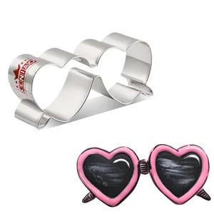 KENIAO солнцезащитные очки в форме сердца печенье-9x4,1 см-летний бисквит Фондант форма для выпечки хлеба-нержавеющая сталь