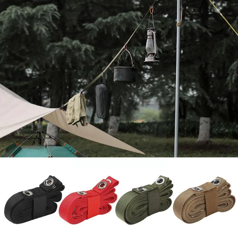 

1pc Multifunctional Clothesline Tent Adjustable Awning Windproof Camping Outdoor Nylon Belt Accessories Portable Extension I7t1