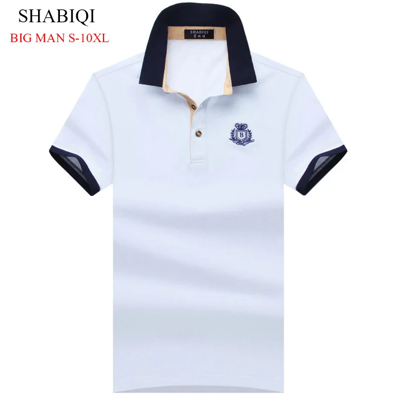 

2021 SHABIQI PLUS SIZE Men's Regular Slim Lapel Embroidered Polo Shirts cotton men casual tops tees man poloshirts 7XL 8XL 9XL