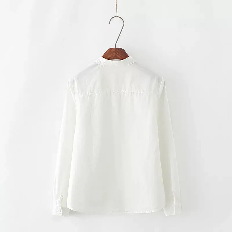 Женские топы и блузки GOPLUS с бантом на воротнике однобортные рубашки длинным