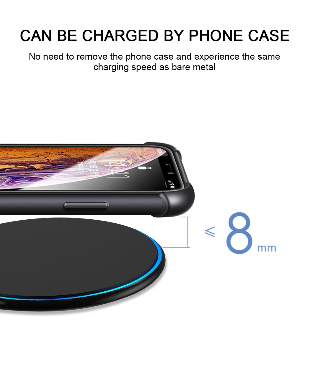 Swalle Быстрая зарядка для samsung Note 9 Note 8 Беспроводное зарядное устройство для iPhone Xs Max X 8 Plus Edge USB Qi зарядная подставка