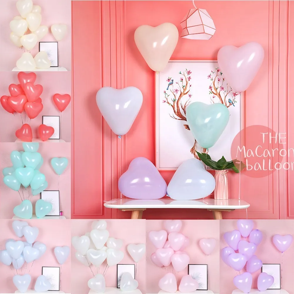 

10pcs 10inch Macarons Color Heart Latex Balloons Wedding Decorations Helium Globos Birthday Party Decorations Adult Kid's Toy