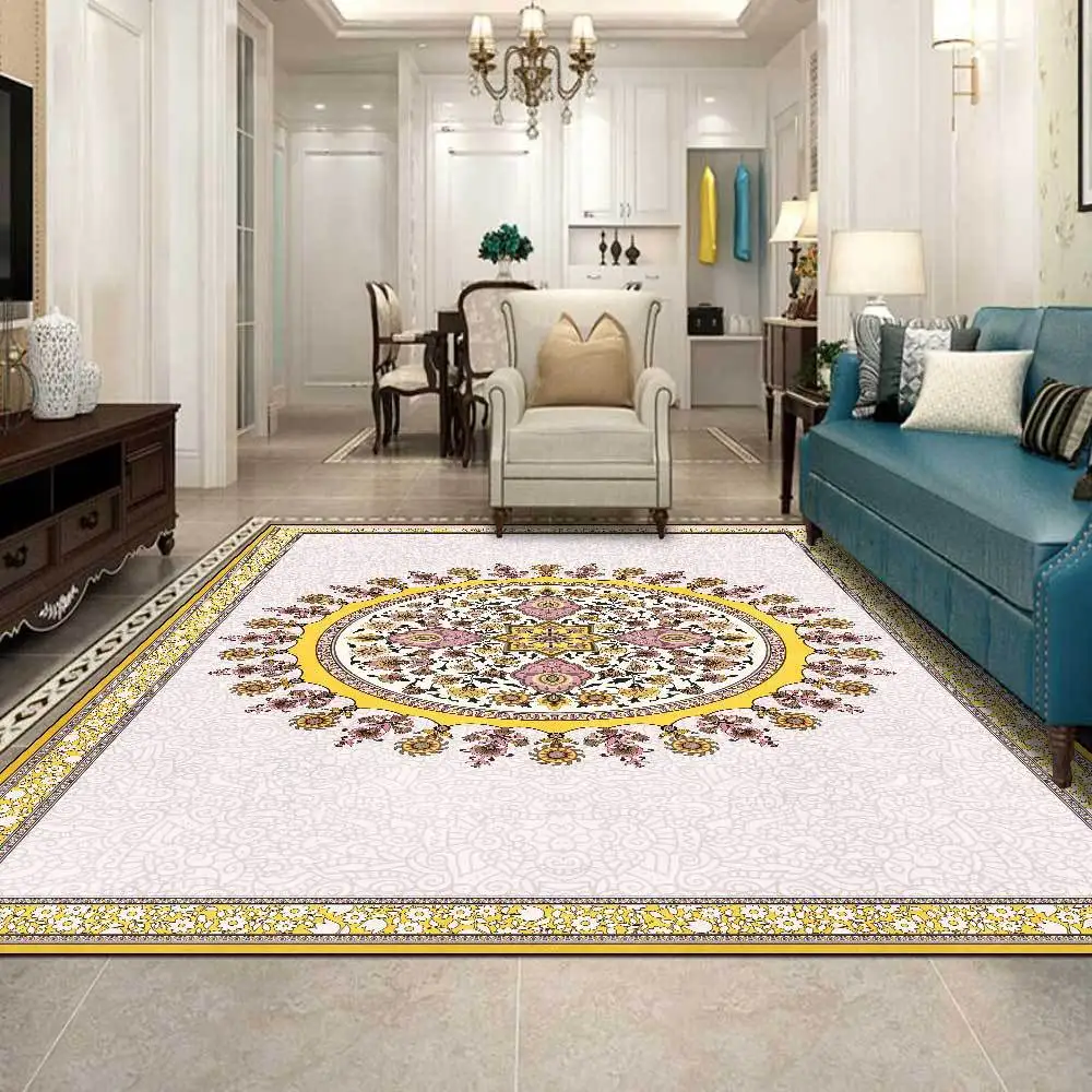 

3D Persian Large Carpets for Living Room Bedroom Area Rugs Bohemian Parlor Non-slip Absorption Floor Mat Moroccan Retro Home Rug