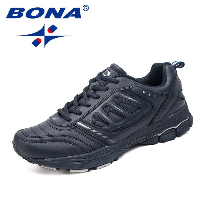 BONA/Новинка; мужские кроссовки для бега; zapatos de hombre; спортивная обувь; Удобный светильник; кроссовки - Цвет: DEEPBLUE