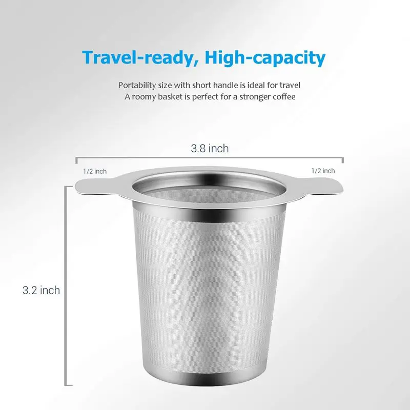 Layer Mesh Tea Infuser Reusable Coffee Filter - Fits Standard Cups Mugs Teapots Perfect Stainless Steel for Brewing St | Дом и сад