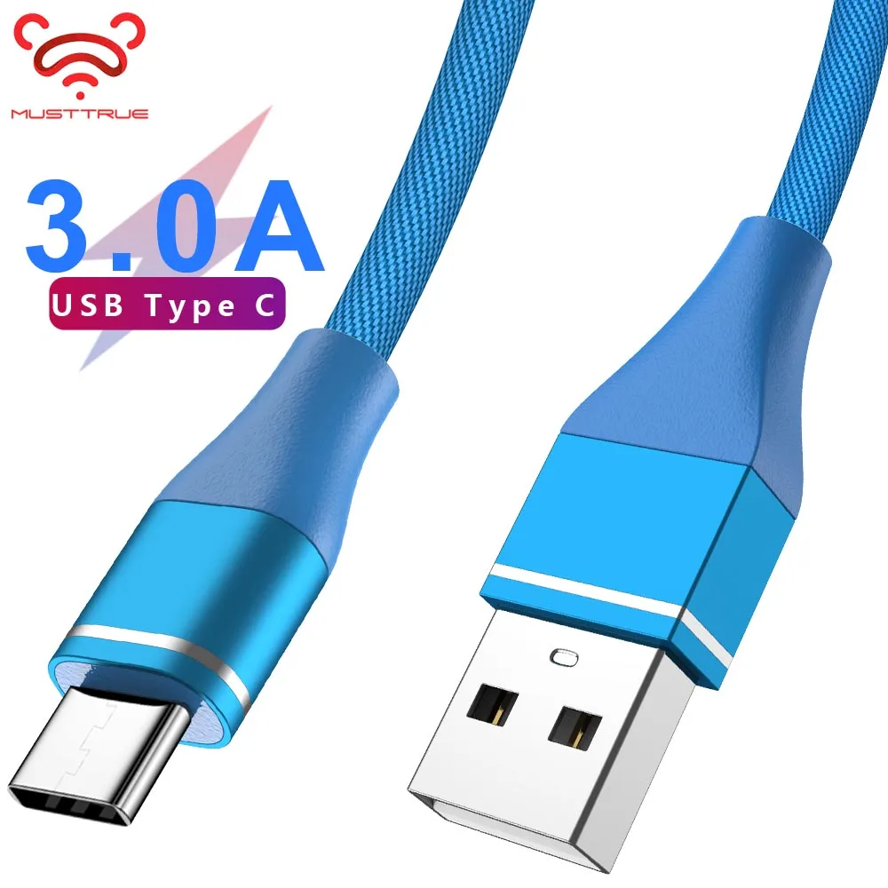 Кабель MUSTTRUE USB Type C для зарядки телефона oneplus 6t samsung s9 USBC type-c кабель передачи данных