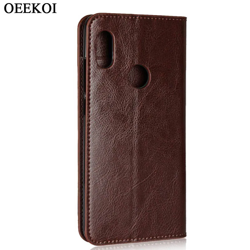 Чехол-книжка OEEKOI Crazy Horse из натуральной кожи для Xiaomi Redmi 7A/7/K20/Note 7/Note 6/6 Pro/S2/6A/6/Note 5/Note 4X/5 Plus
