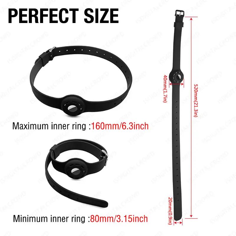 

For Airtag Dog Collar Silicone Protector Aircovered Protective Sleeve Cover For Apple Airtags Case Anti-Lost To Air Tag Funda