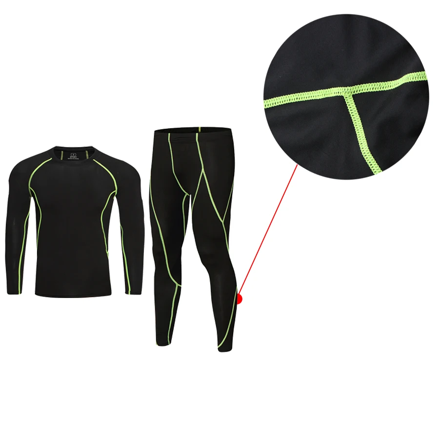 

Men's Tights Suit Training Clothes Quick-Drying Football Work Out Leggings Suits Long Sleeve Outdoor Running Set Gym Sportswear