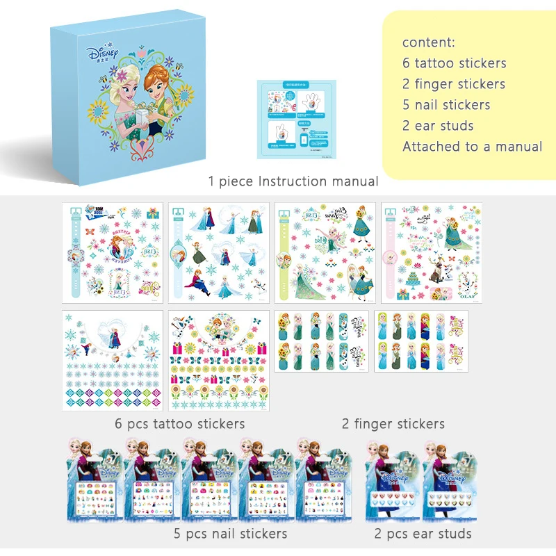 Disney наклейка принцесса для детей ребенок детская татуировка ногтей наклейки