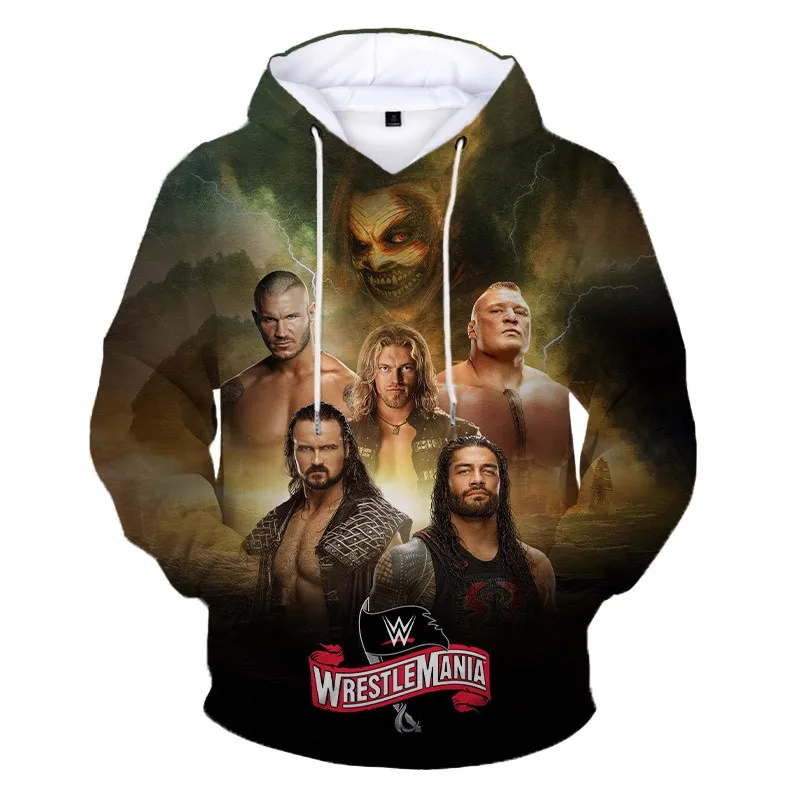 

Hot sale 3D printing wrestling fanatic detail avatar hoodie oversized loose men's sweatshirt kids outdoor leisure sports hoodie