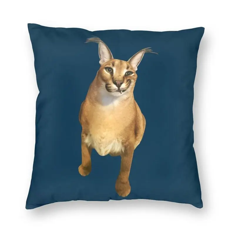 

Luxury Floppa Smile Cushion Covers 40x40cm Velvet Caracal Cat Throw Pillow for Sofa Square Pillowcase Home Decorative