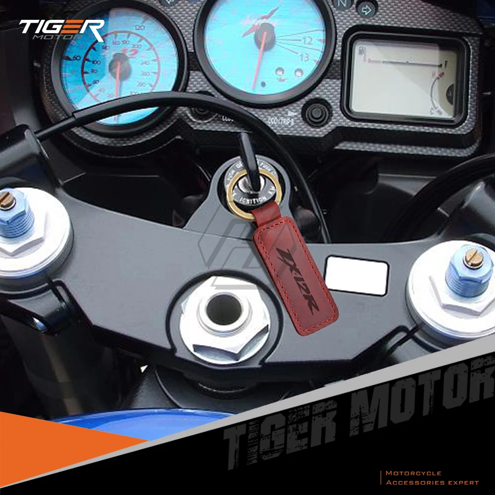 

For Kawasaki ZX12R ZX-12R Key Chain Motorcycle Keychain Cowhide Key Ring
