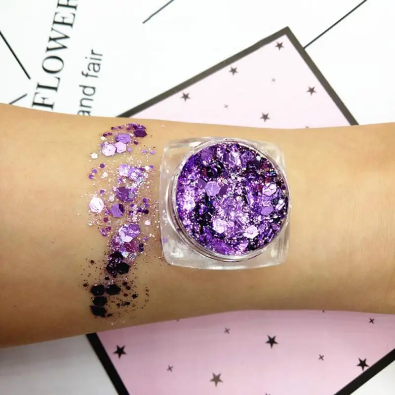 18 цветов Тени для век блестки сияющая Русалка боди арт пудра волос Блестящий