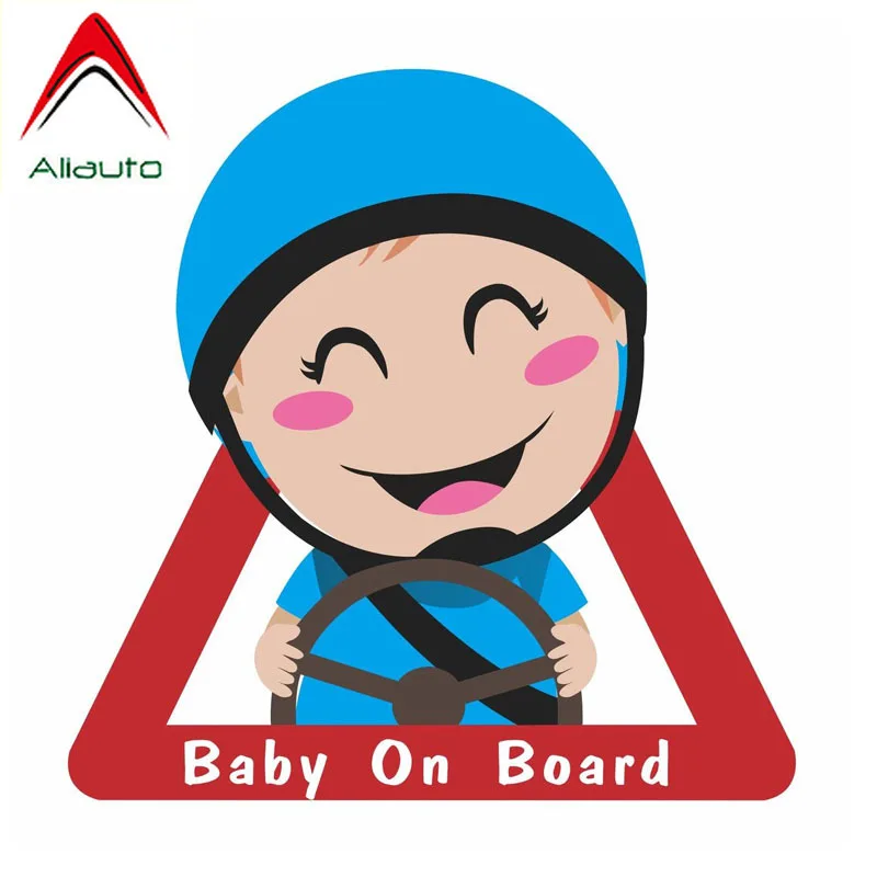

Aliauto Warning Mark Car Sticker Lnterest Baby on Board Boy Decoration Reflective Decal PVC Waterproof for Opel Seat VW,9cm*9cm