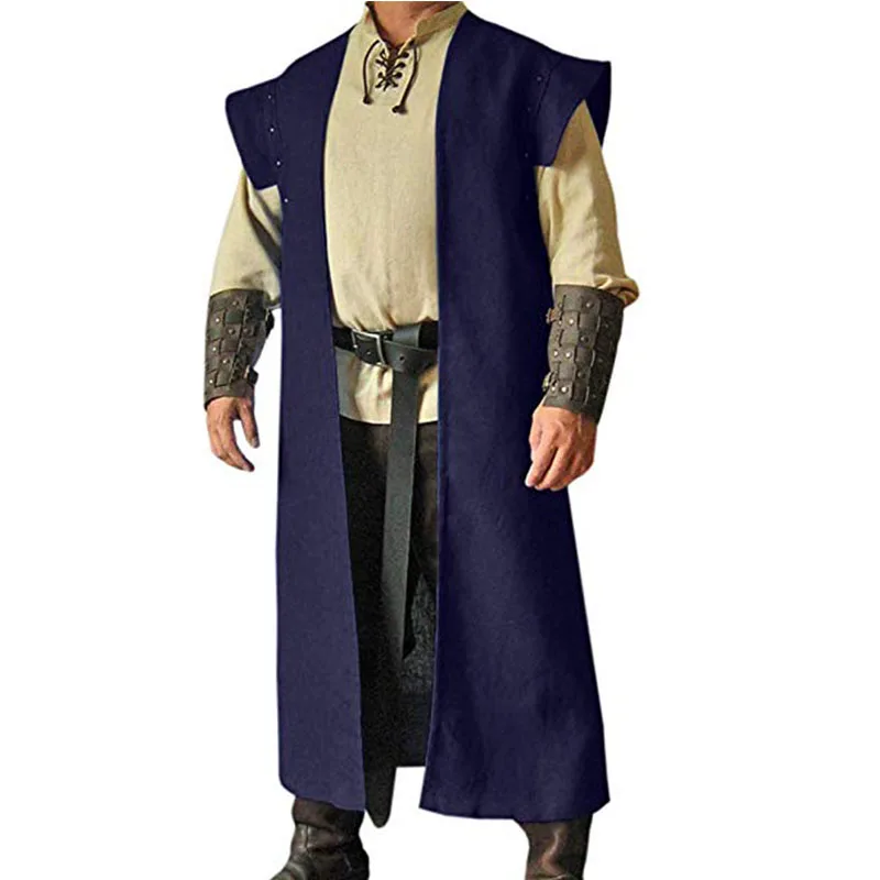 Средневековые воины рыцарь Винтаж плащ костюм для взрослых мужчин осень длинный