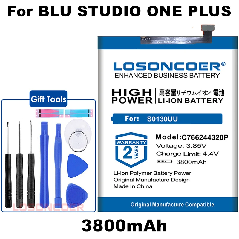 Сменные Аккумуляторы LOSONCOER 4400 мАч C766244320P для телефона Blu Studio One Plus S0130uu аккумулятор