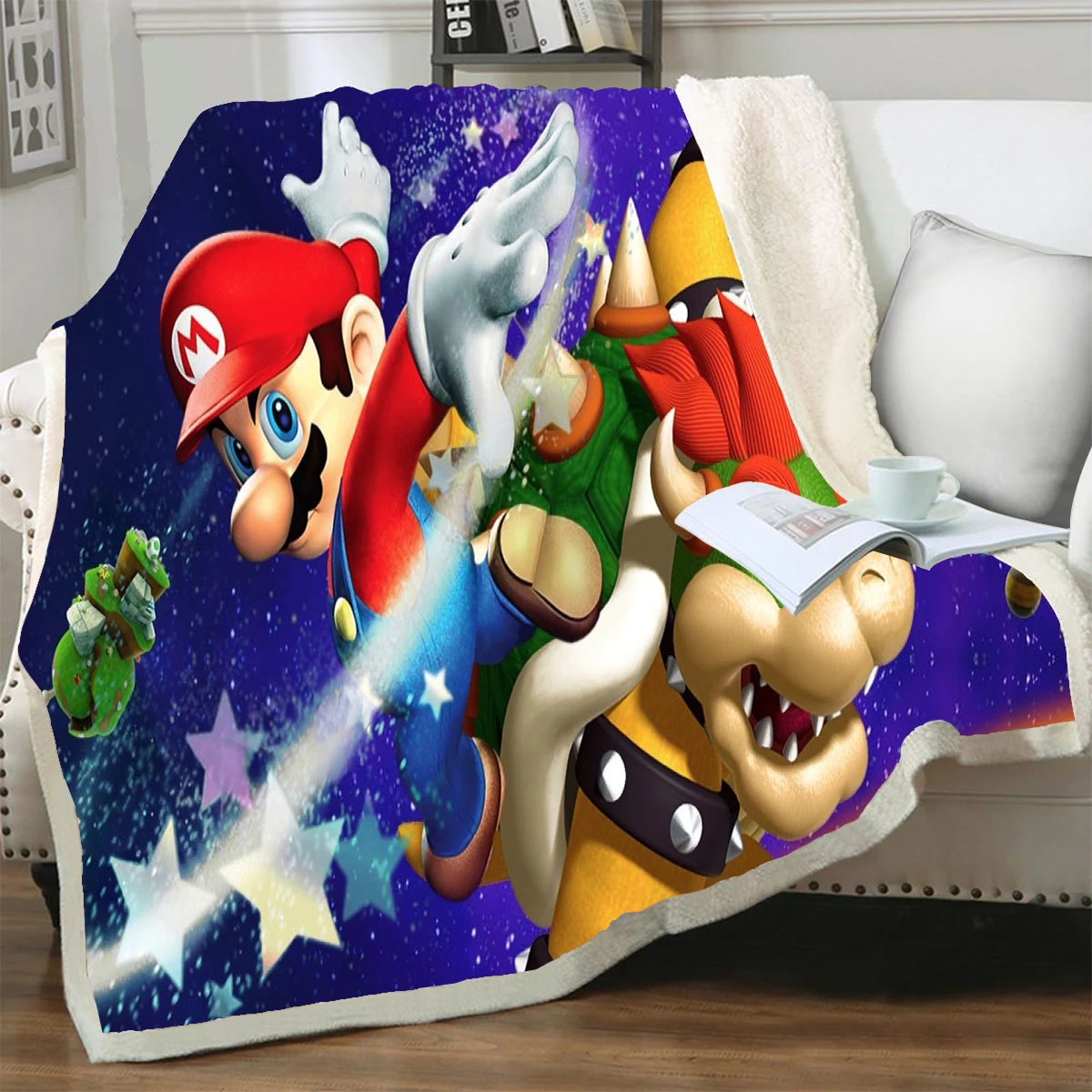 Flannel Three Thicken Big blanket Super Mario Pattern 3D Printed Blankets for on Bed Sofa Home Textiles Dreamlike Boys Baby Gift | Дом и сад