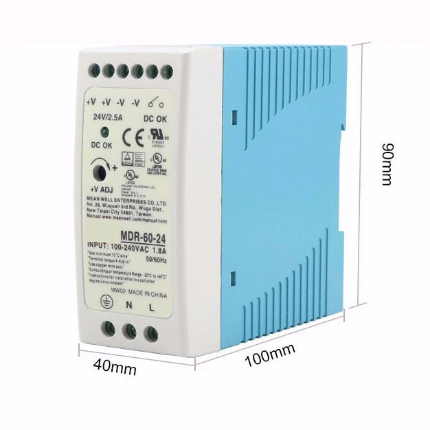 

Mini Size Din Rail power supply 12/24V ac dc switching Power Supply 10W 20W 40W 60W 100W with Ce Approv for led driver