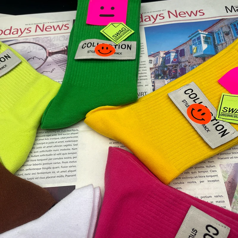 

AC Studio Fashion Candy Color Patching Women's Socks Summer Breathable Socks Pure Cotton High-quality Women's Socks Trend Socks