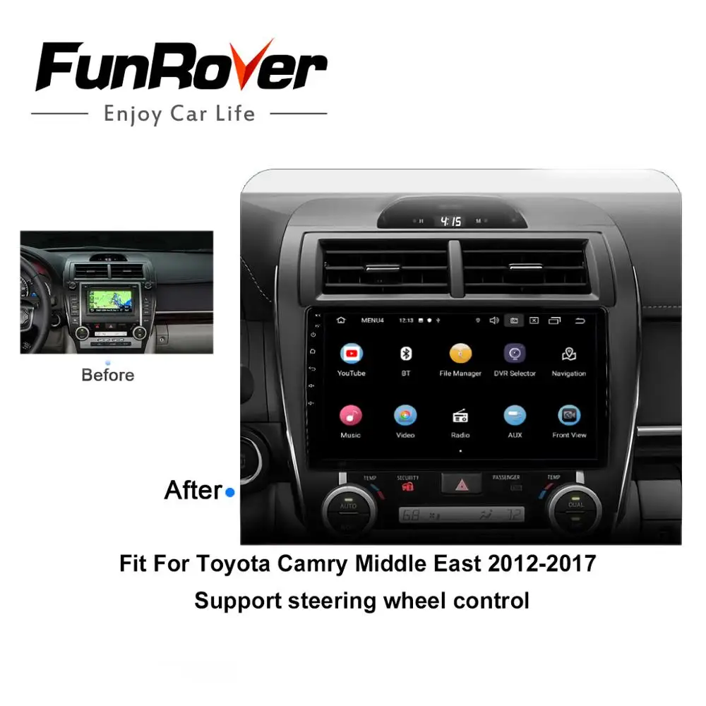Автомобильный мультимедийный dvd проигрыватель FUNROVER 2.5D + IPS Android 9 0 2 din для Toyota Camry