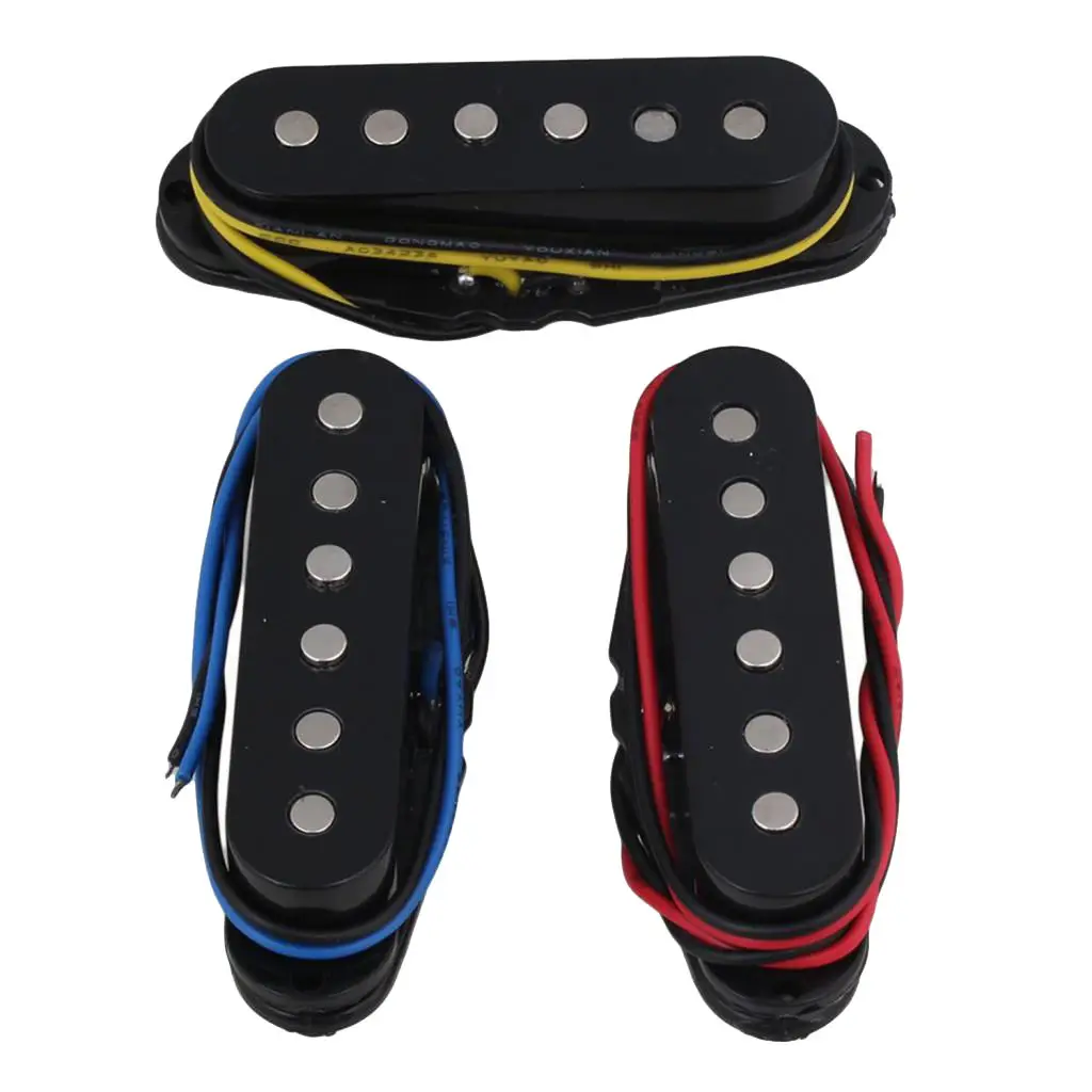 

Durable 3Pcs Guitar Pickups 50/50/52 for ST Electric Guitar - Black