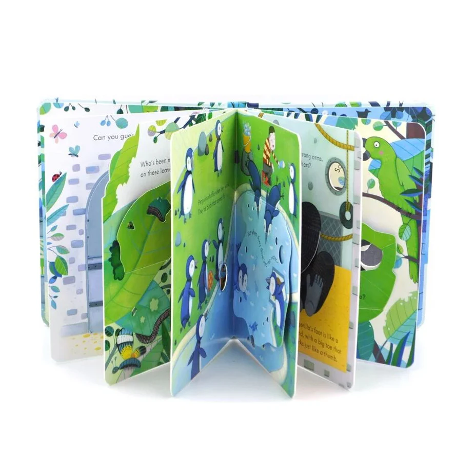 Детский учебник для чтения с животными Usborne Peep Inside The Zoo|Комиксы и графические