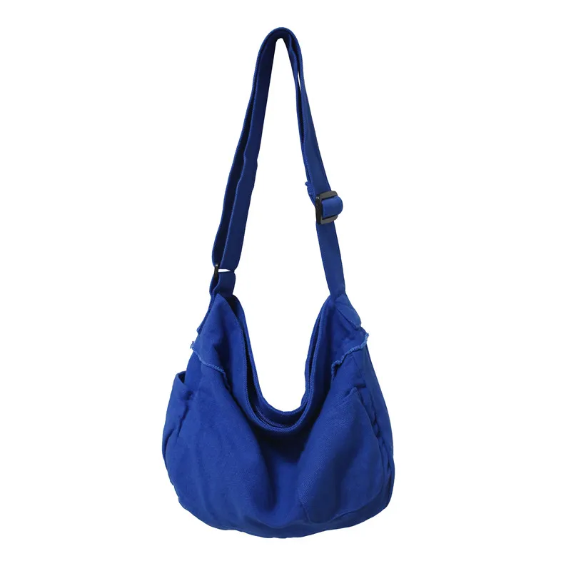 

Cotton Fibric Shoulder Bags for Women Solid Black Canvas Hobos Large Capacity Casual Or Travel Bags Korea Style Packages
