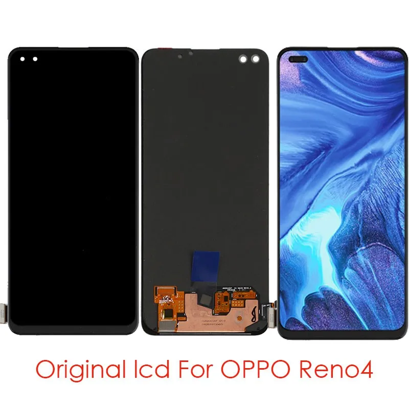 Pantalla LCD de repuesto para m&oacute;vil, montaje de digitalizador con pantalla t&aacute;ctil AMOLED Original para OPPO Reno4, CPH2113, Reno 4, PDPM00, CPH2091, PDPT00-4
